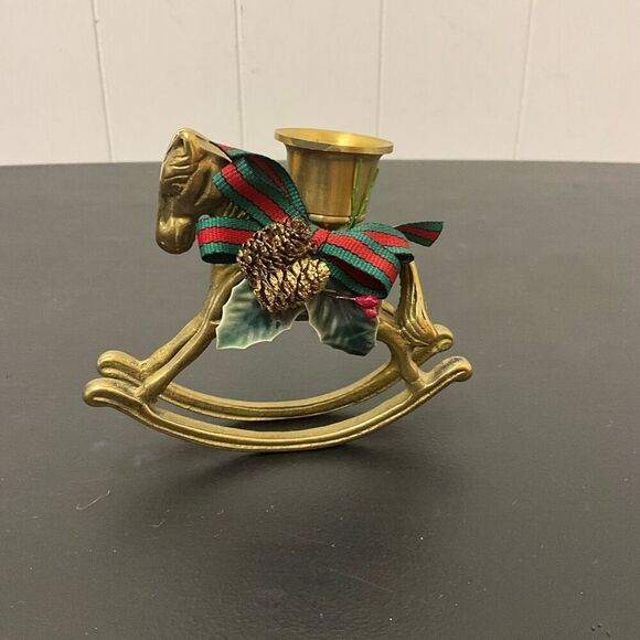 Vintage Antique Interpur International Rocking Horse With Bell Christmas Decor - Picture 1 of 7